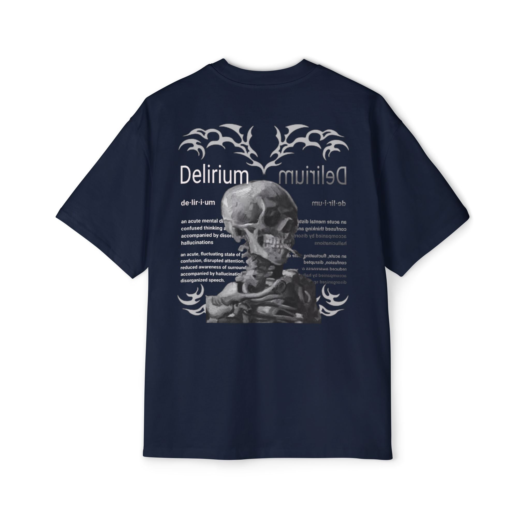 Skull Anatomy Graphic Tee — 'Delirium' Retro Gothic Oversized T-Shirt