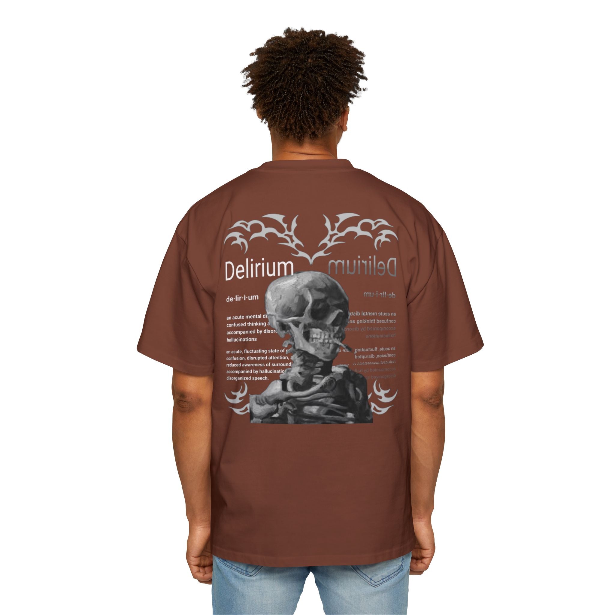 Skull Anatomy Graphic Tee — 'Delirium' Retro Gothic Oversized T-Shirt