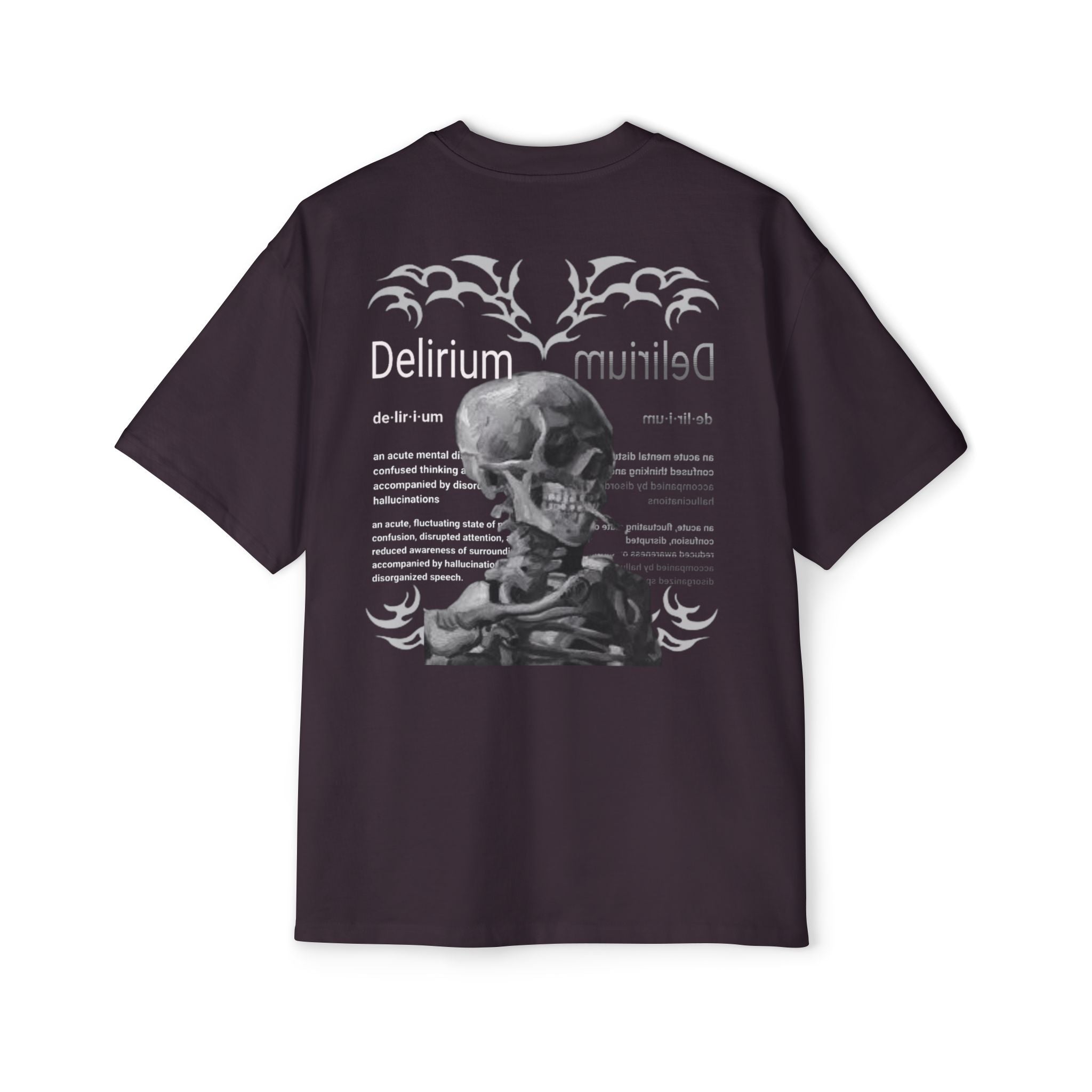 Skull Anatomy Graphic Tee — 'Delirium' Retro Gothic Oversized T-Shirt