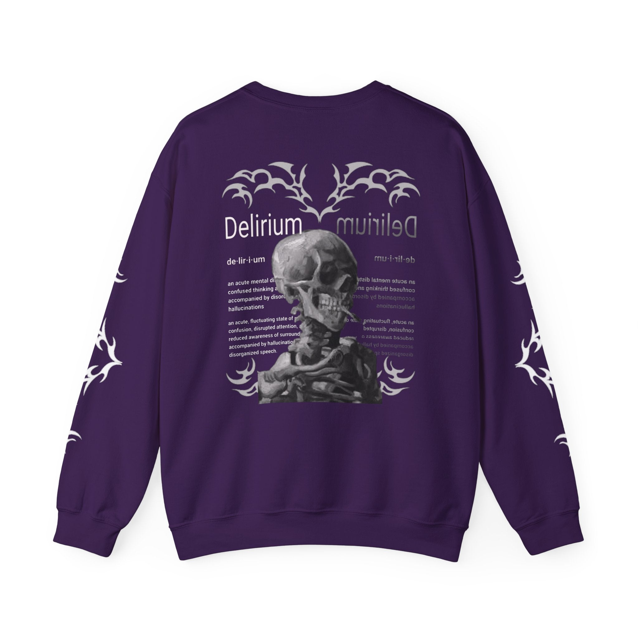 Delirium Skull Gothic Crewneck Sweatshirt | Skull Art Crewneck