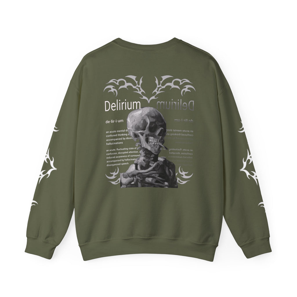 Delirium Skull Gothic Crewneck Sweatshirt | Skull Art Crewneck