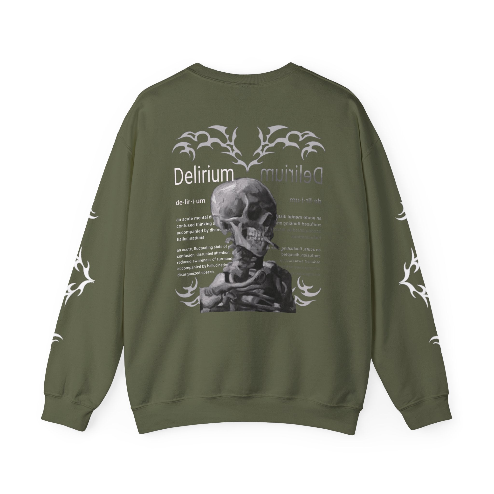 Delirium Skull Gothic Crewneck Sweatshirt | Skull Art Crewneck