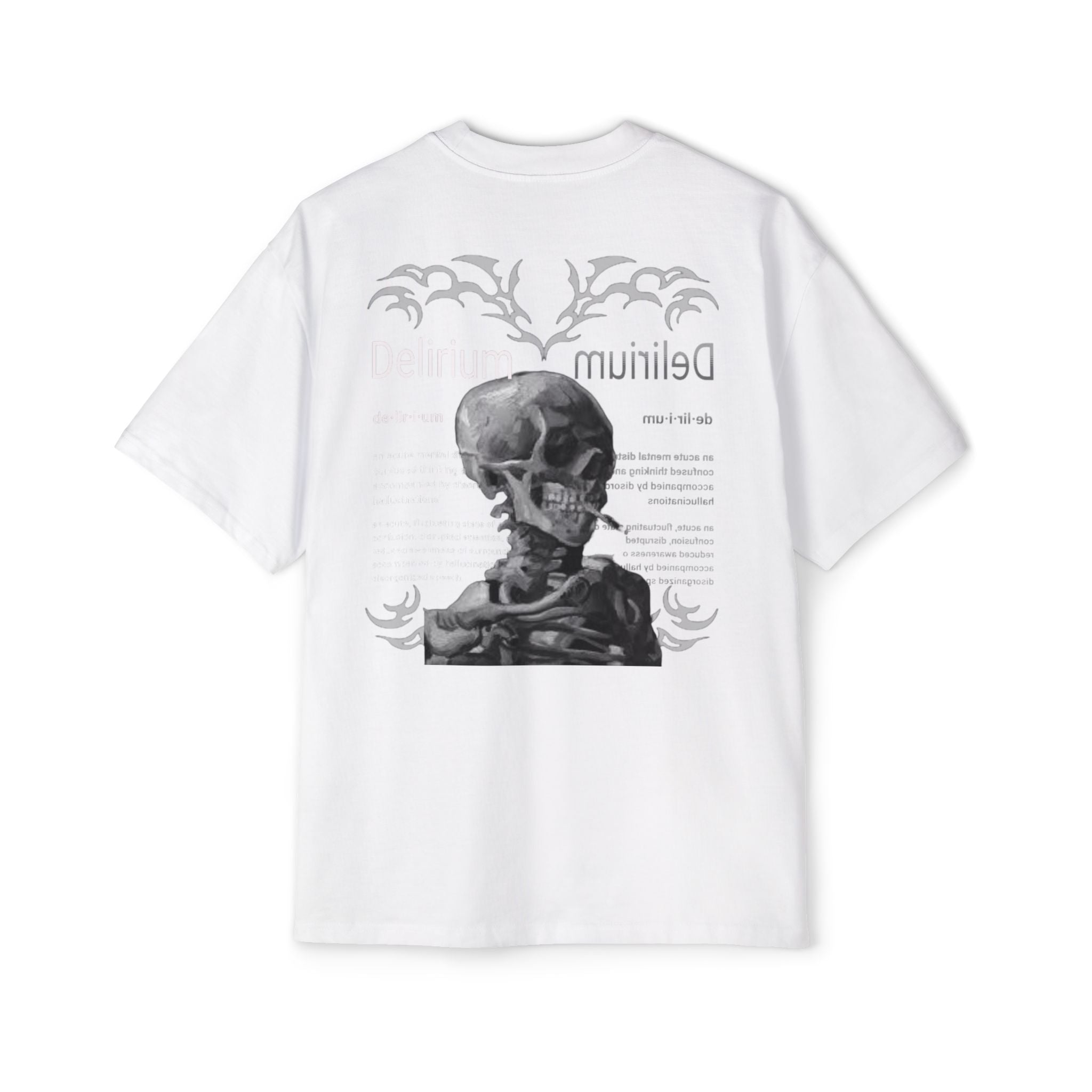 Skull Anatomy Graphic Tee — 'Delirium' Retro Gothic Oversized T-Shirt