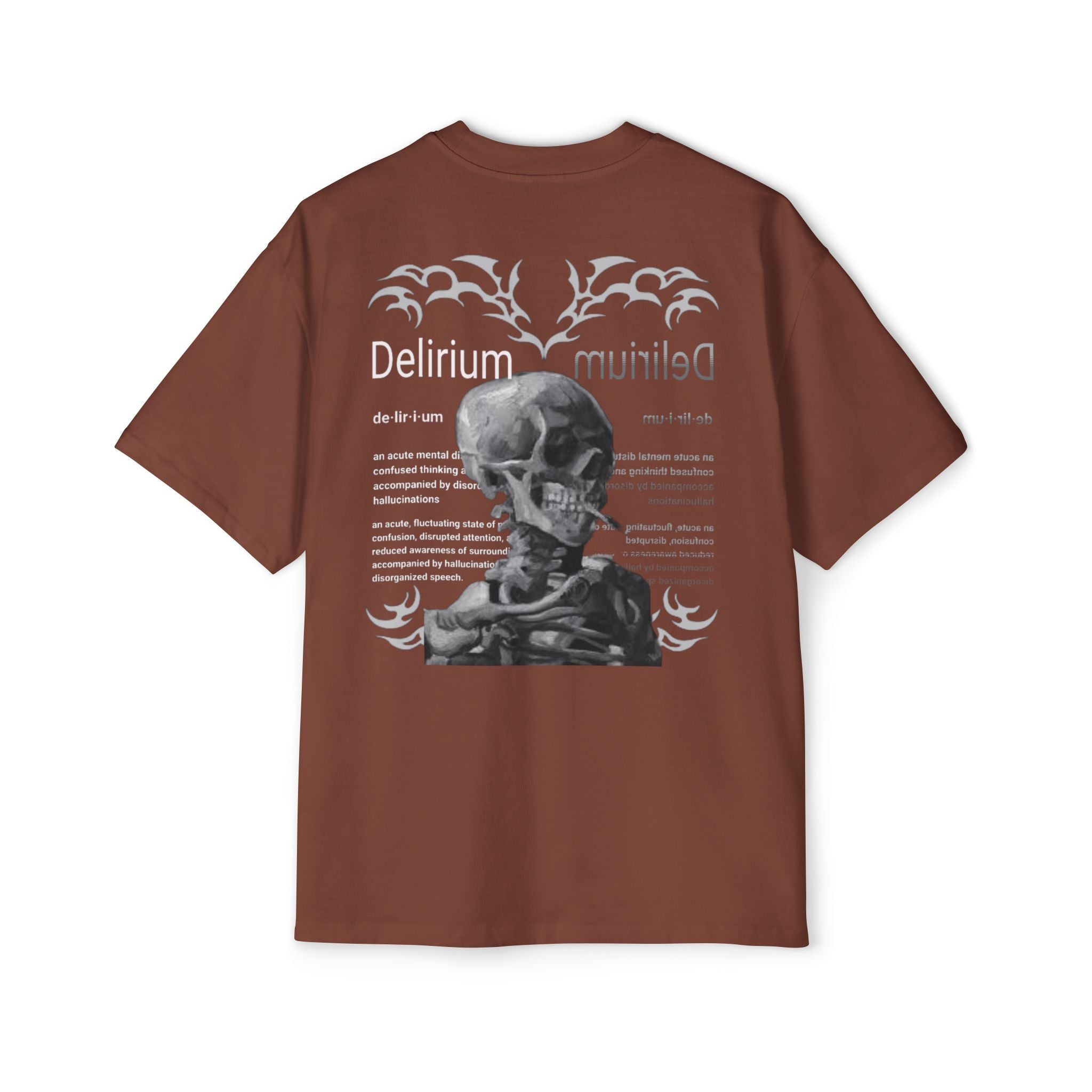 Skull Anatomy Graphic Tee — 'Delirium' Retro Gothic Oversized T-Shirt