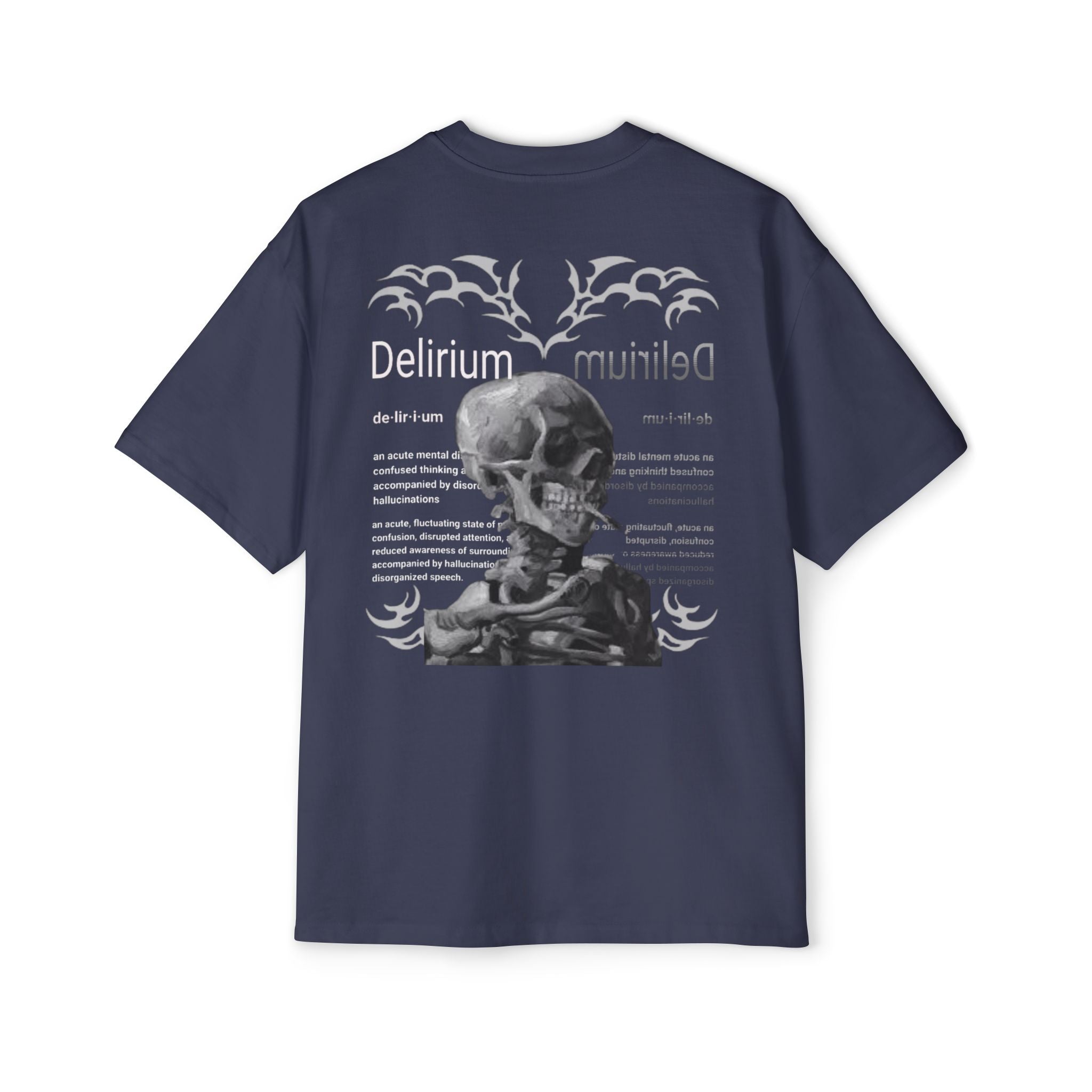 Skull Anatomy Graphic Tee — 'Delirium' Retro Gothic Oversized T-Shirt