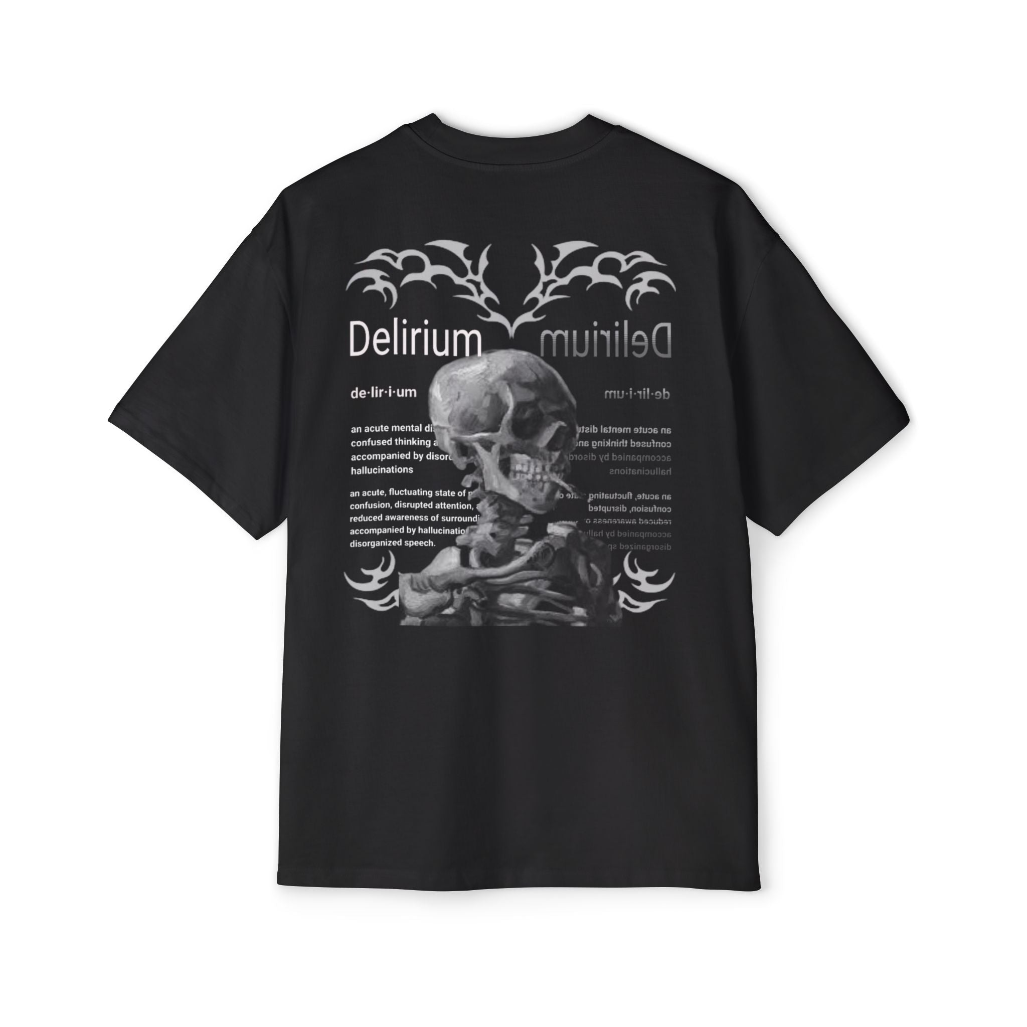 Skull Anatomy Graphic Tee — 'Delirium' Retro Gothic Oversized T-Shirt