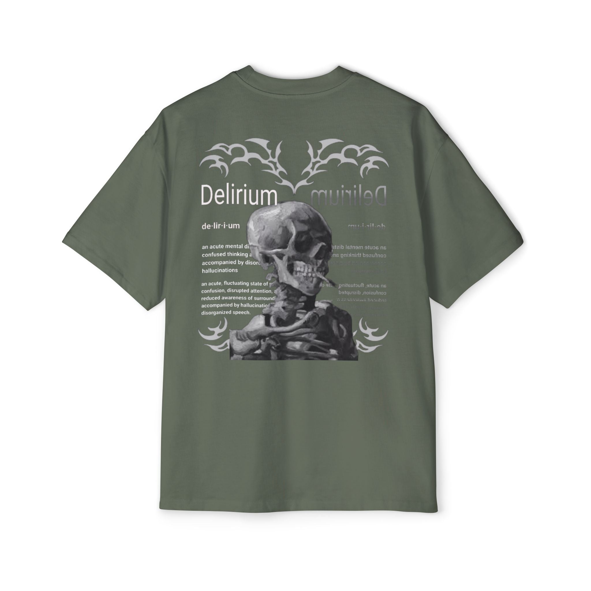 Skull Anatomy Graphic Tee — 'Delirium' Retro Gothic Oversized T-Shirt