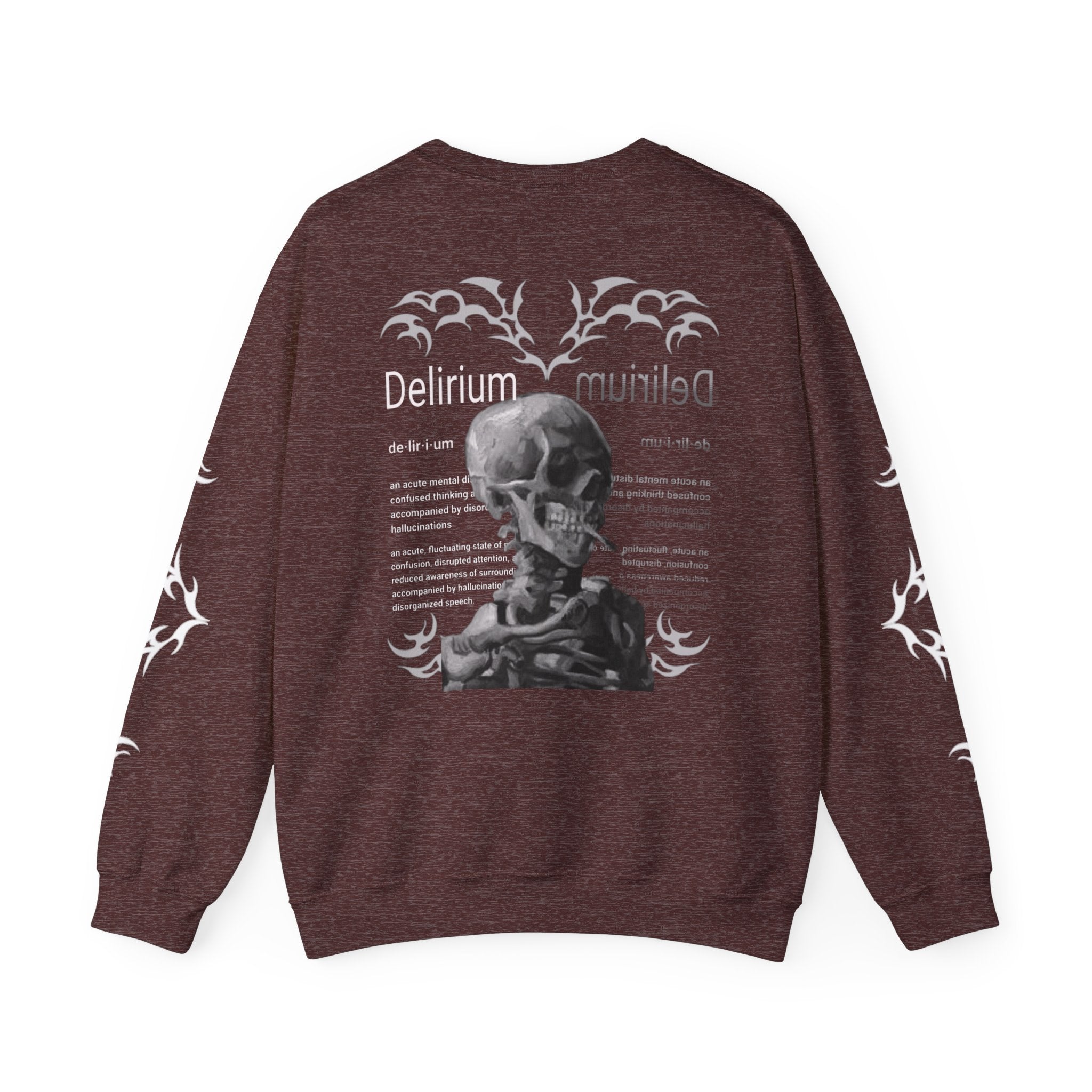 Delirium Skull Gothic Crewneck Sweatshirt | Skull Art Crewneck