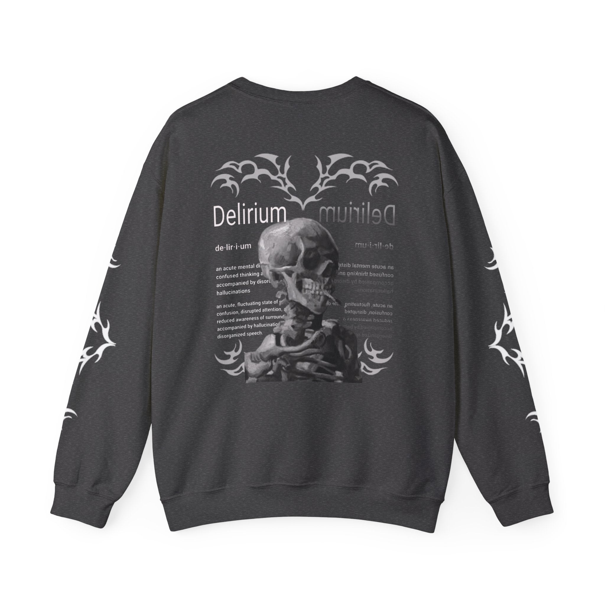 Delirium Skull Gothic Crewneck Sweatshirt | Skull Art Crewneck