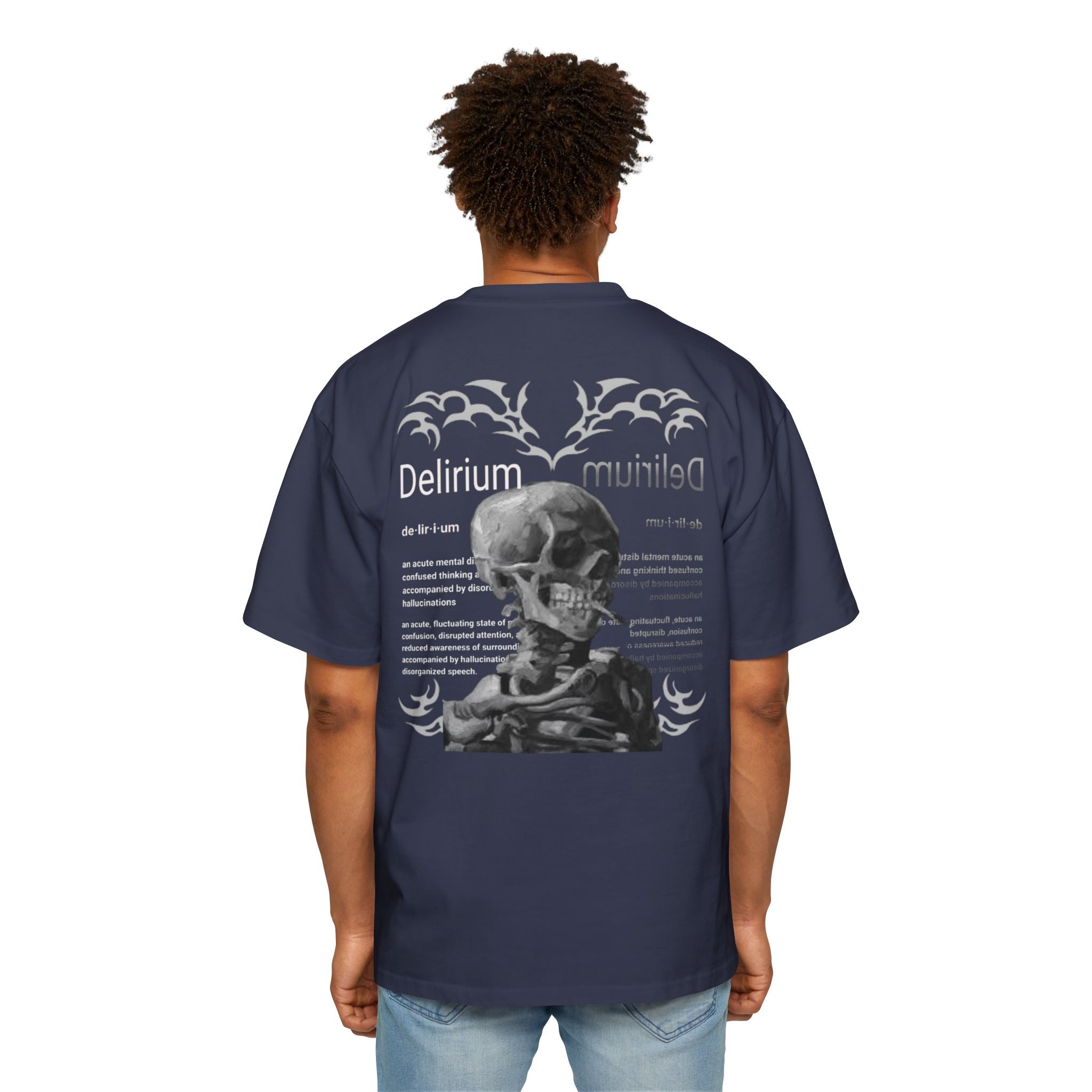 Skull Anatomy Graphic Tee — 'Delirium' Retro Gothic Oversized T-Shirt