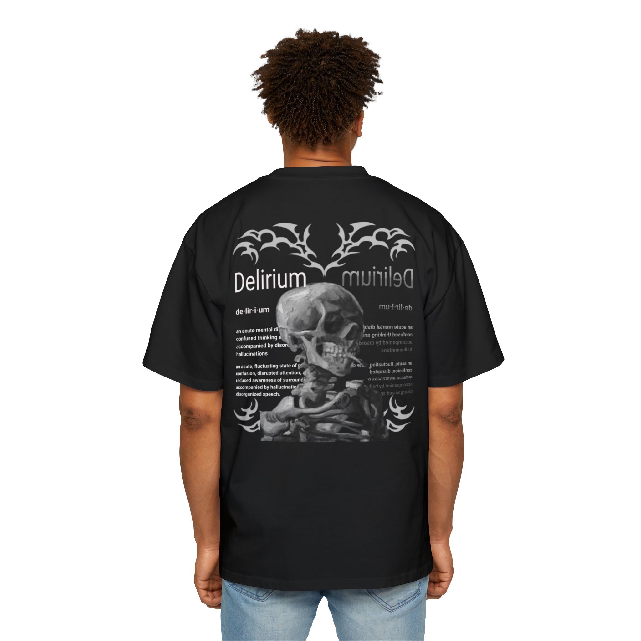 Skull Anatomy Graphic Tee — 'Delirium' Retro Gothic Oversized T-Shirt