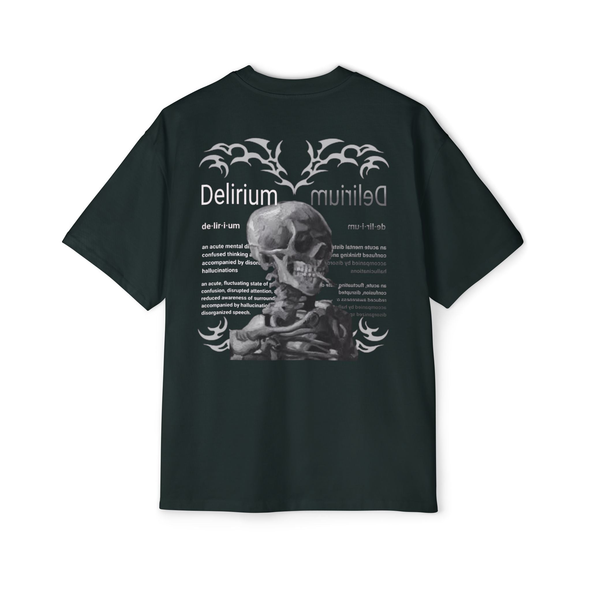 Skull Anatomy Graphic Tee — 'Delirium' Retro Gothic Oversized T-Shirt