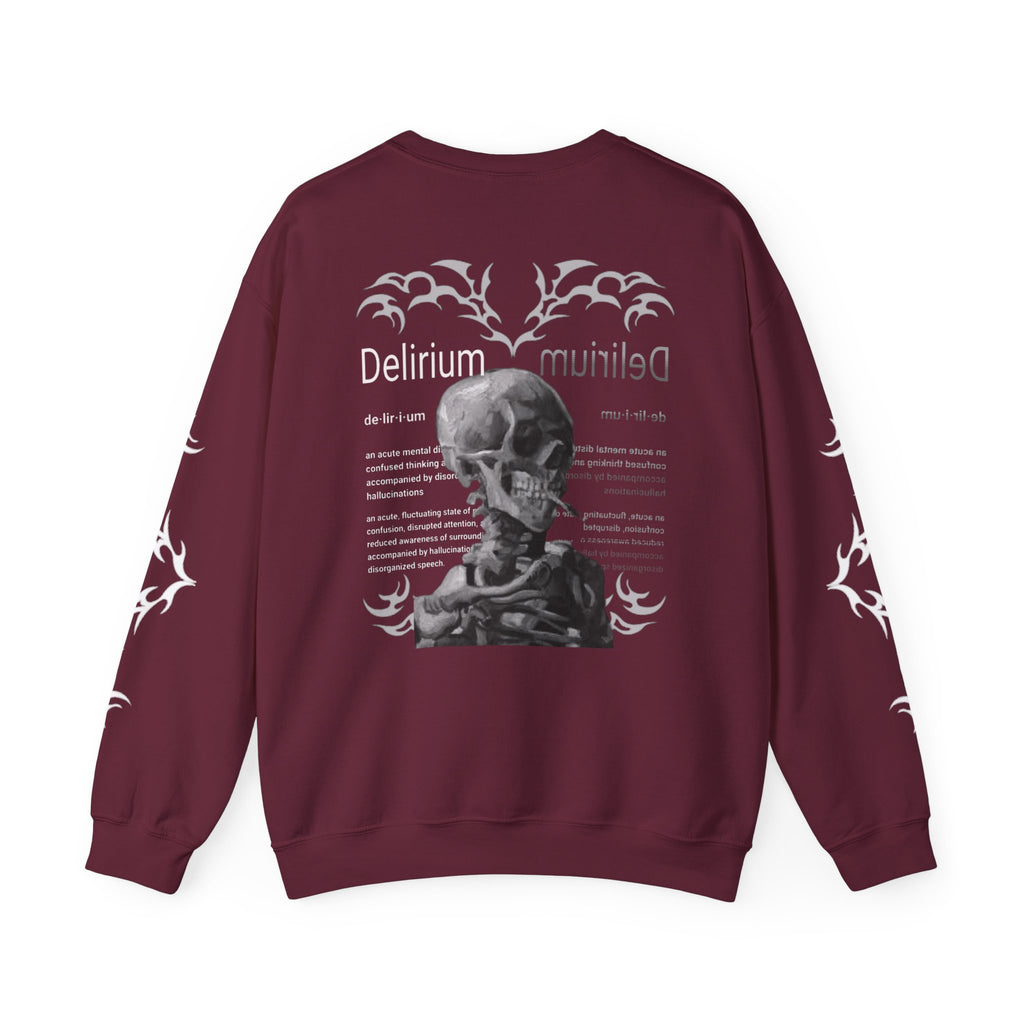 Delirium Skull Gothic Crewneck Sweatshirt | Skull Art Crewneck