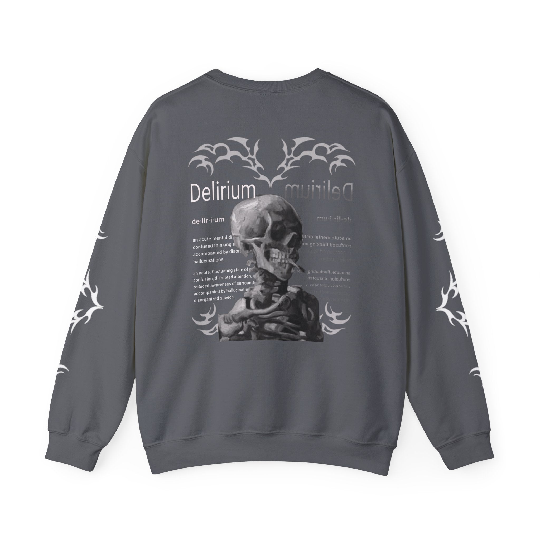 Delirium Skull Gothic Crewneck Sweatshirt | Skull Art Crewneck
