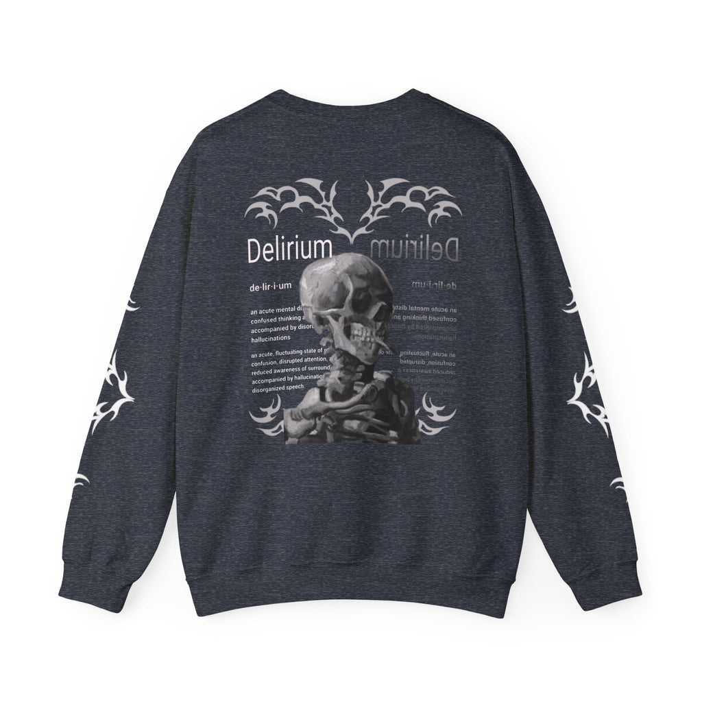 Delirium Skull Gothic Crewneck Sweatshirt | Skull Art Crewneck