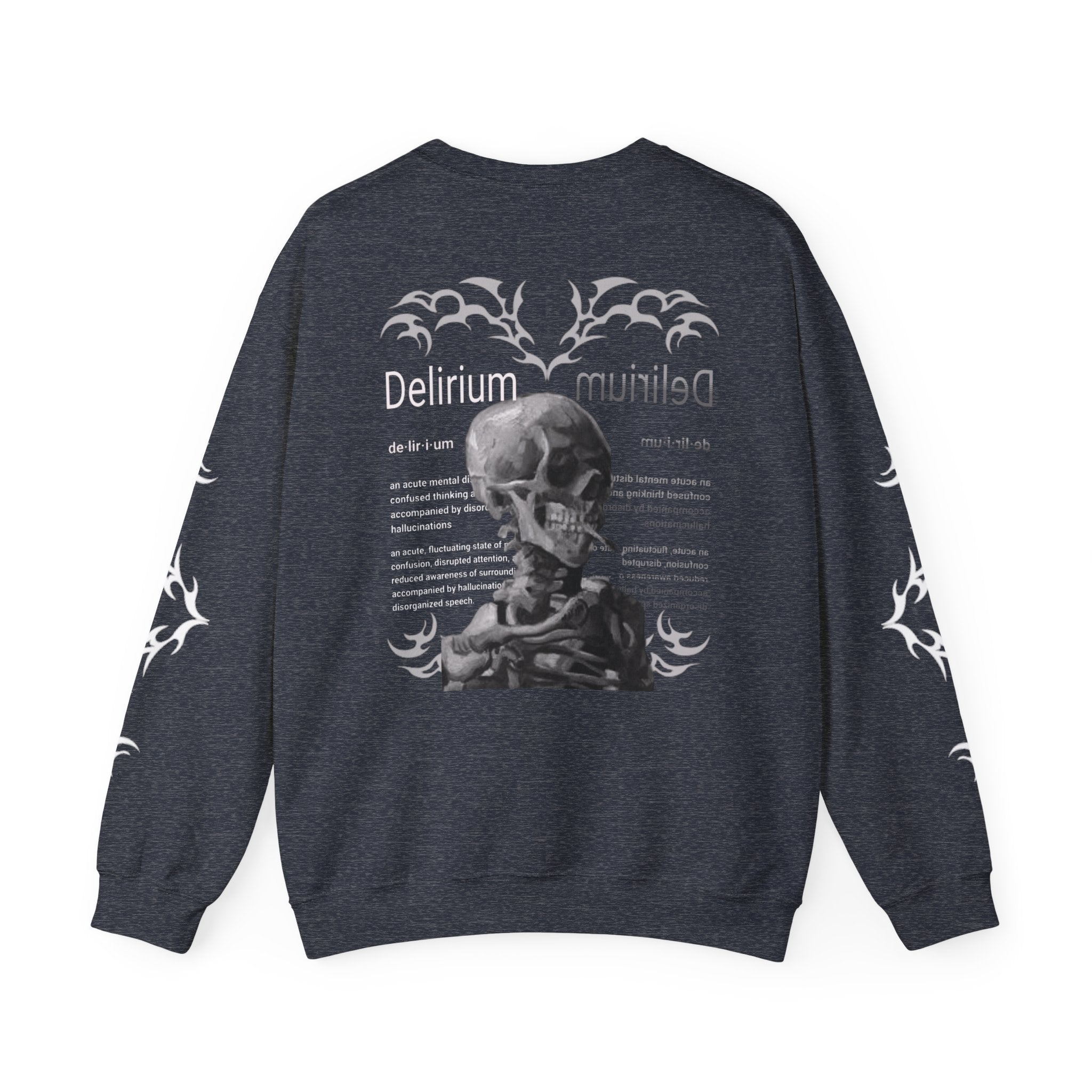 Delirium Skull Gothic Crewneck Sweatshirt | Skull Art Crewneck