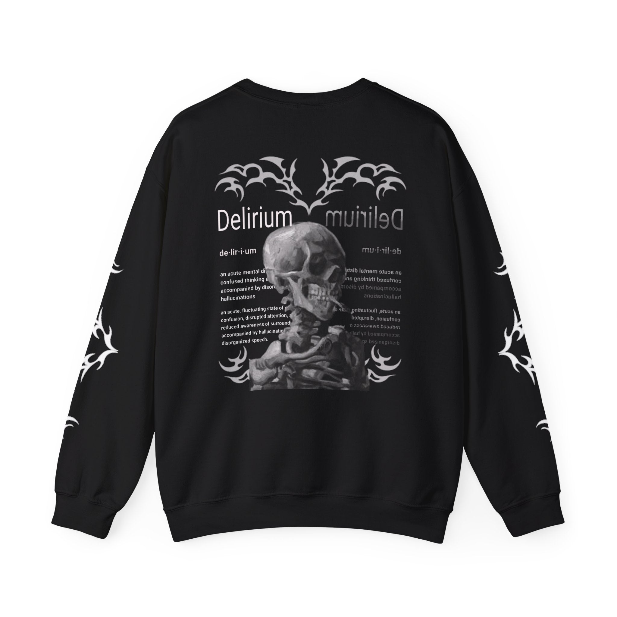 Delirium Skull Gothic Crewneck Sweatshirt | Skull Art Crewneck