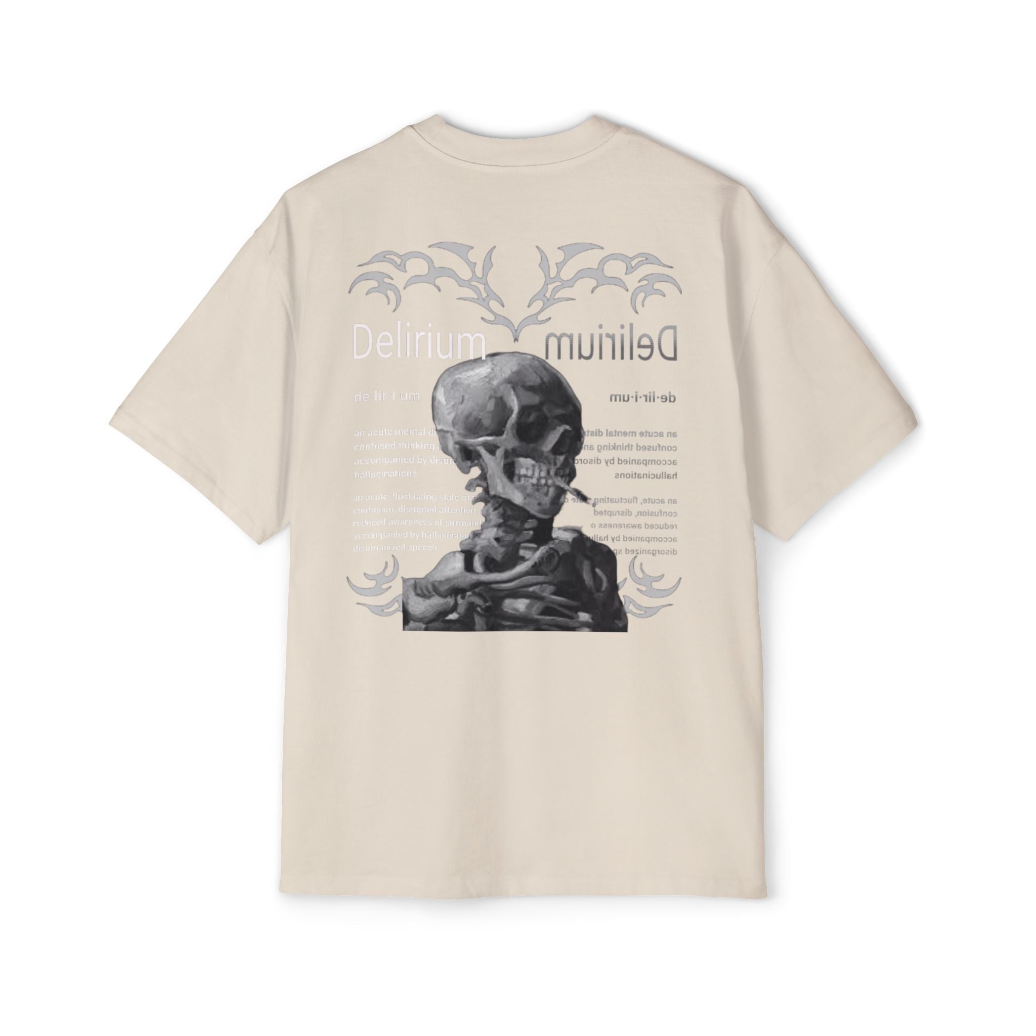 Skull Anatomy Graphic Tee — 'Delirium' Retro Gothic Oversized T-Shirt