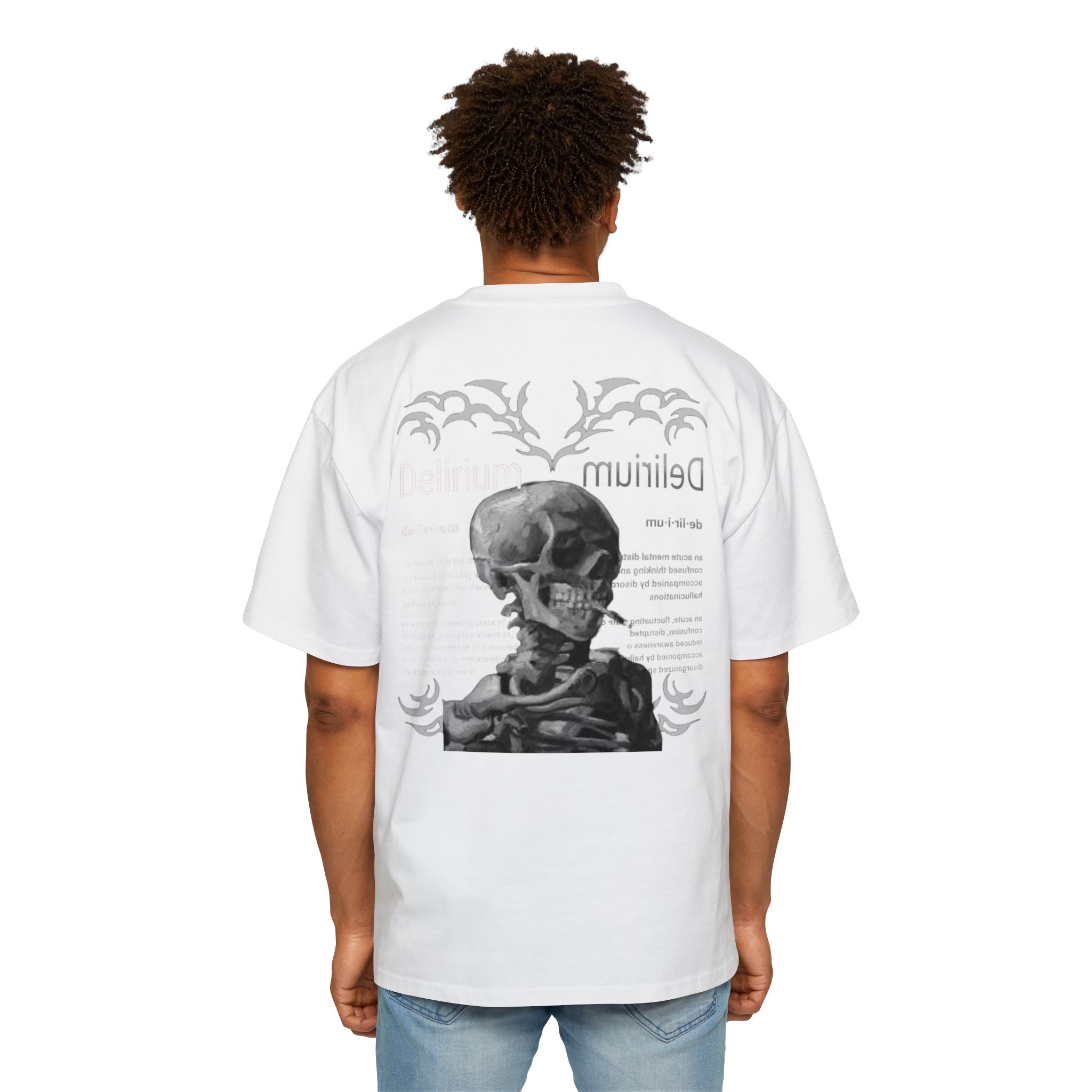 Skull Anatomy Graphic Tee — 'Delirium' Retro Gothic Oversized T-Shirt