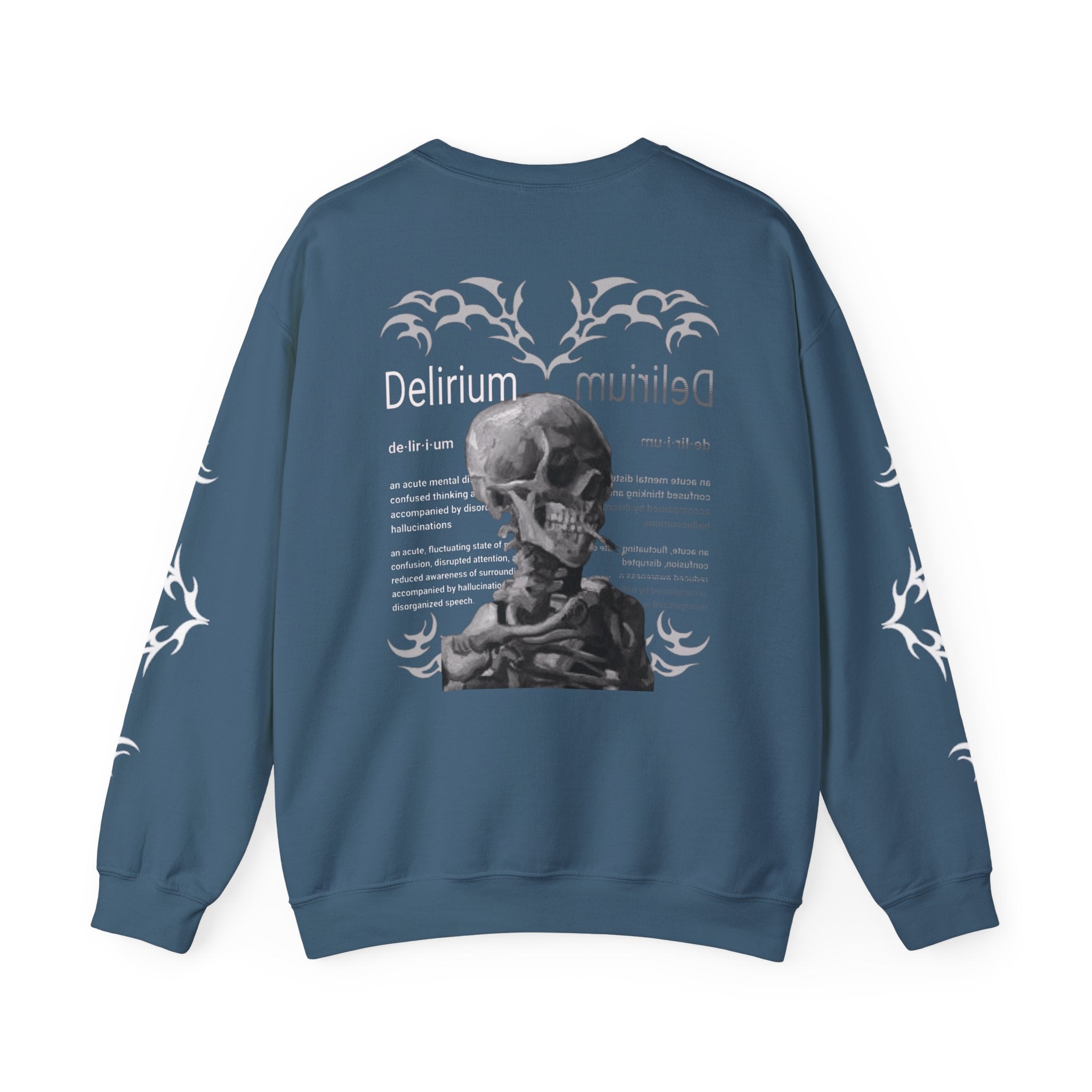 Delirium Skull Gothic Crewneck Sweatshirt | Skull Art Crewneck