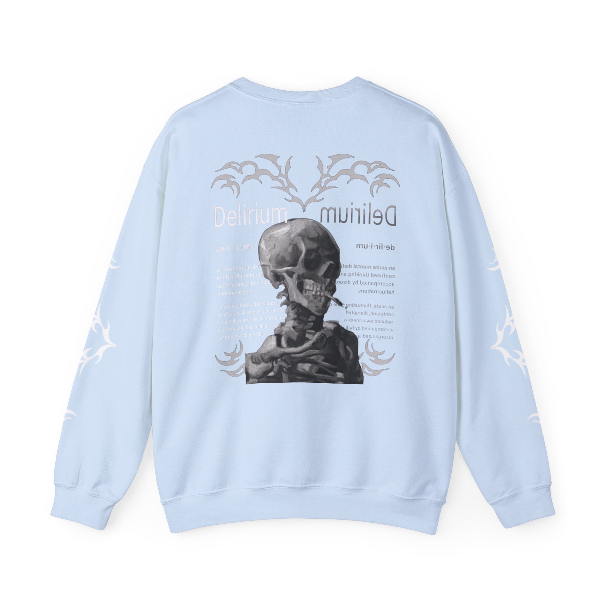 Delirium Skull Gothic Crewneck Sweatshirt | Skull Art Crewneck