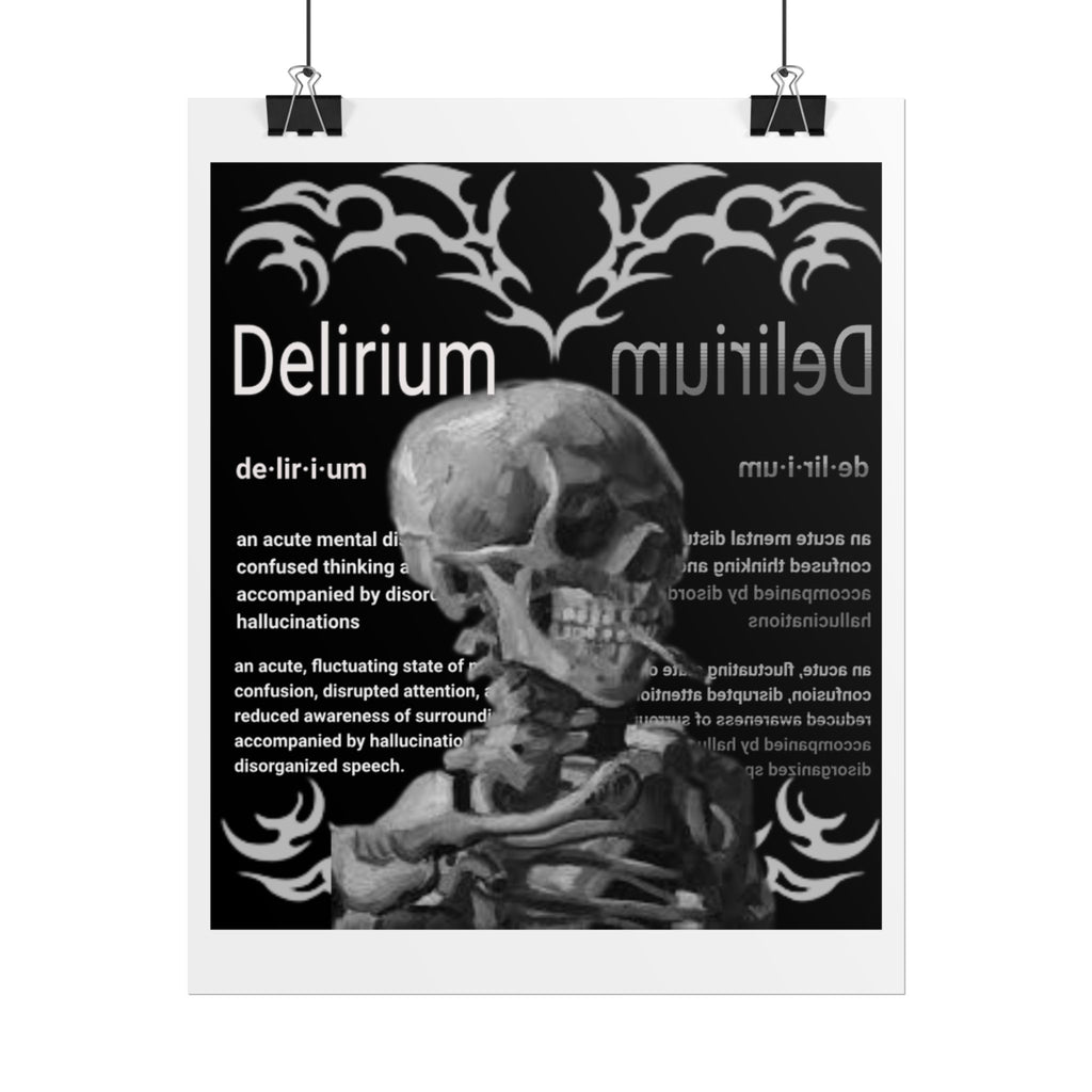 Delirium Skull Poster – Gothic Anatomy Art Print, Dark Medical Definition Wall Decor