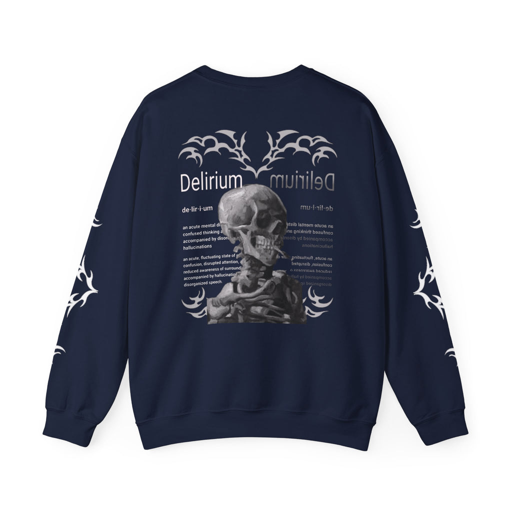 Delirium Skull Gothic Crewneck Sweatshirt | Skull Art Crewneck