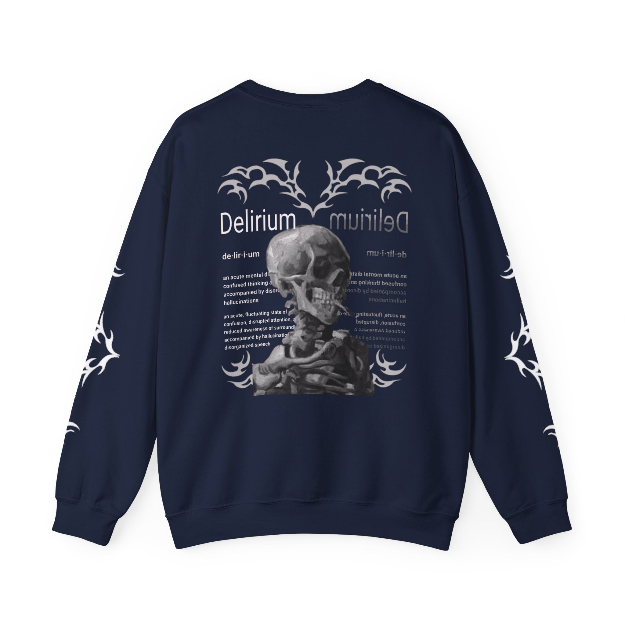 Delirium Skull Gothic Crewneck Sweatshirt | Skull Art Crewneck