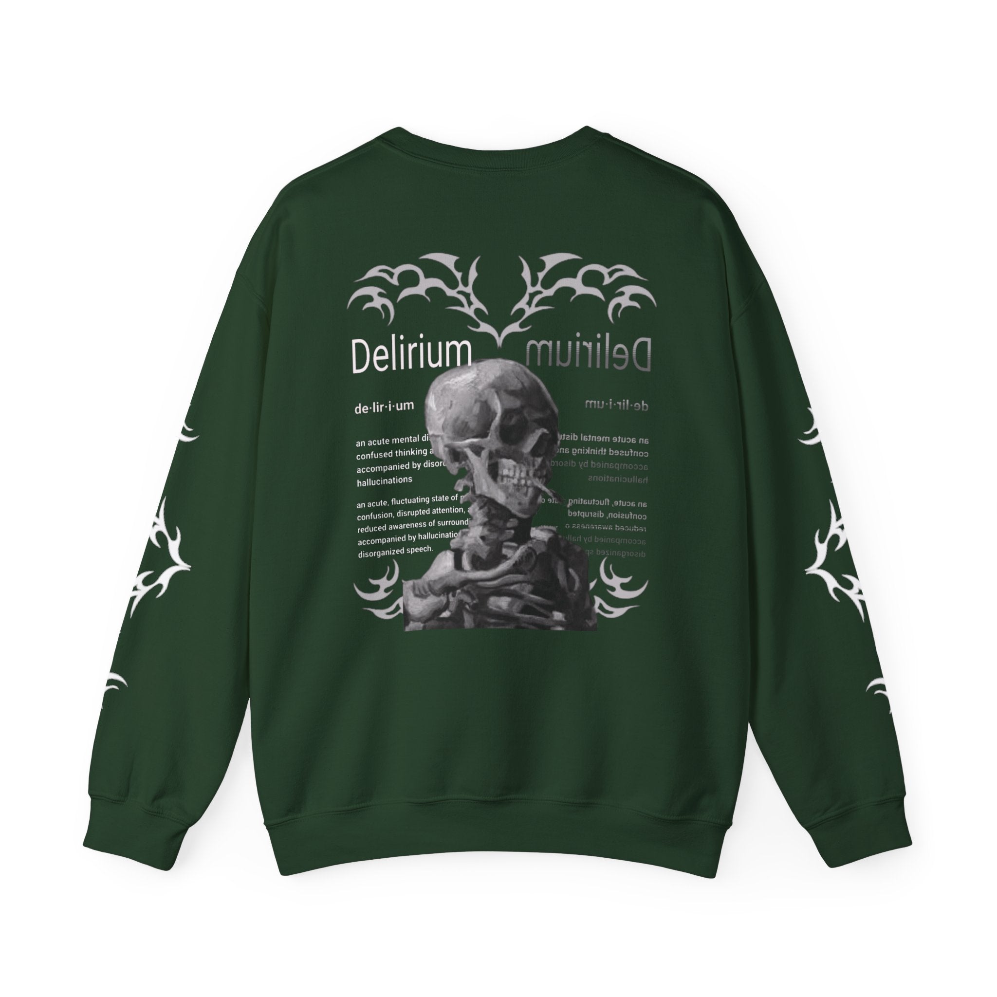 Delirium Skull Gothic Crewneck Sweatshirt | Skull Art Crewneck