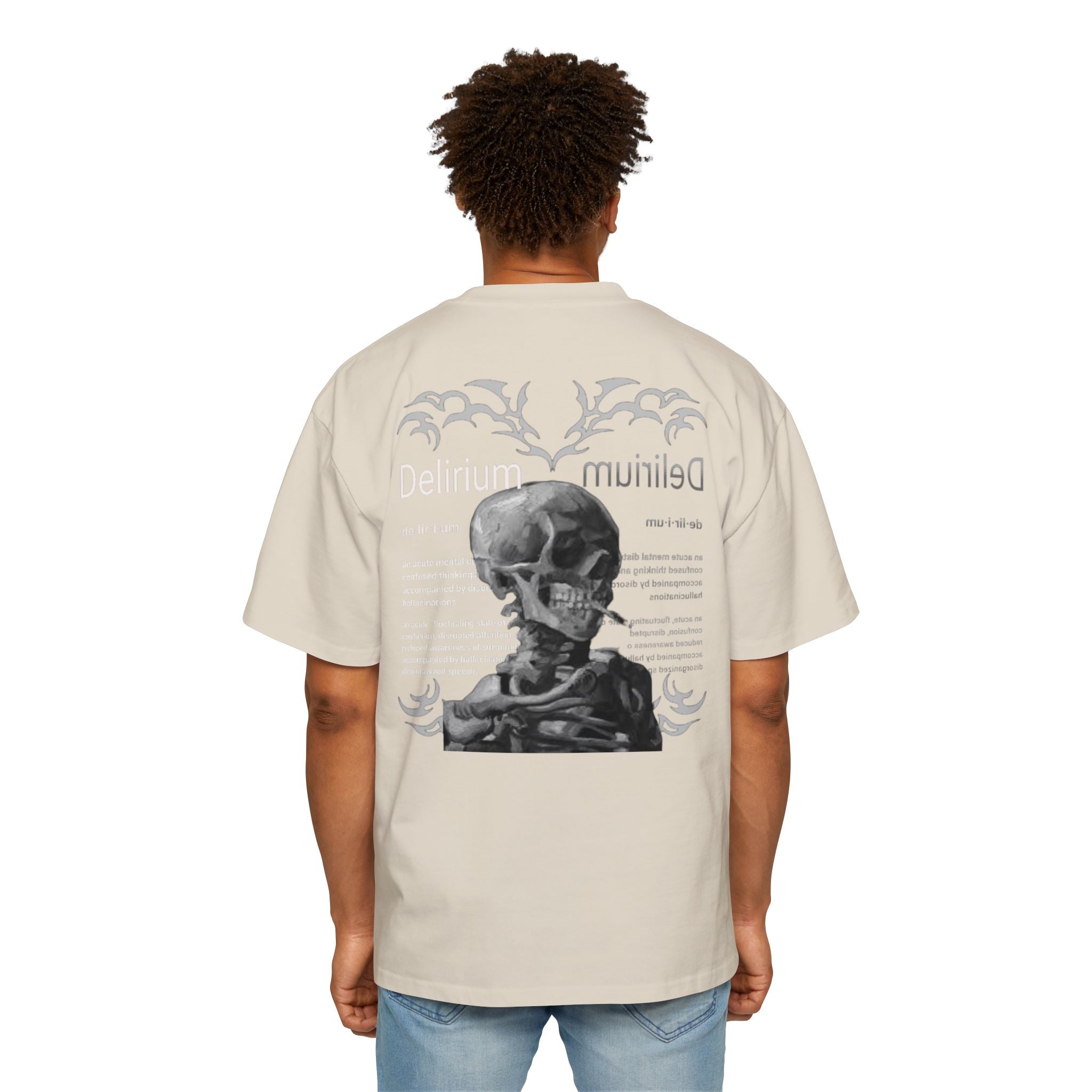 Skull Anatomy Graphic Tee — 'Delirium' Retro Gothic Oversized T-Shirt